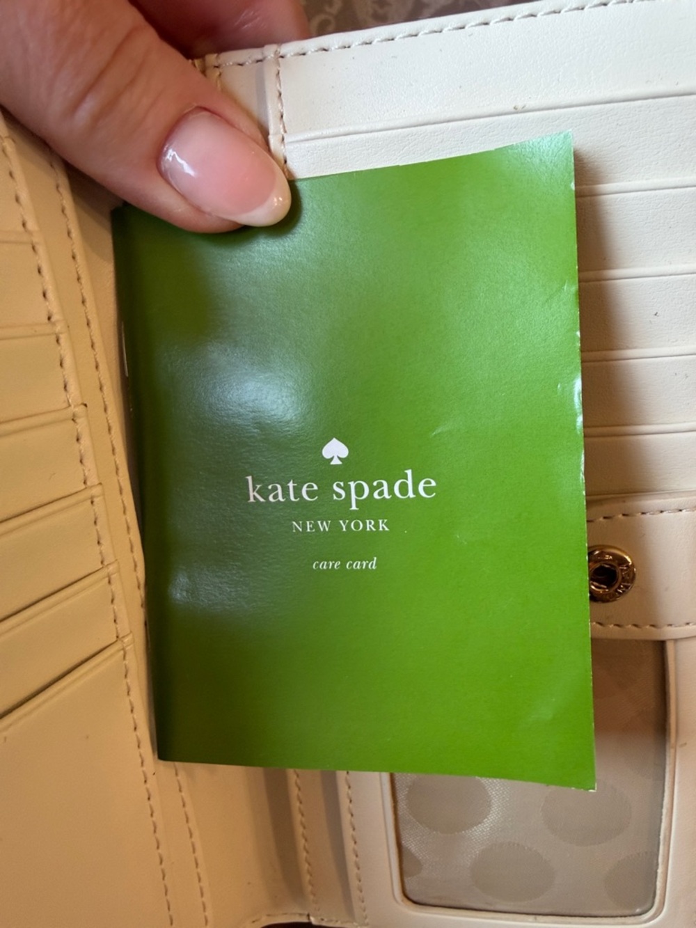Kate Spade Blue Glitter Stacy Bifold Wallet w/Care Card - Picture 4 of 5